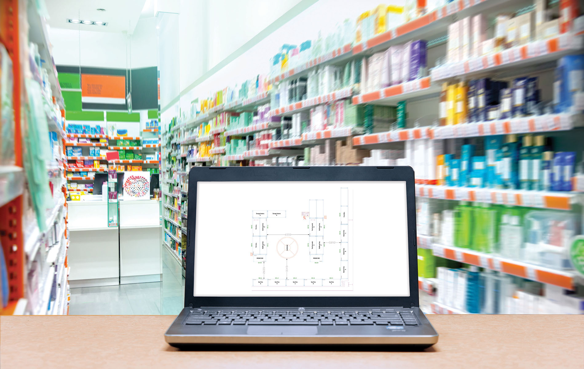 Erfüllung des Planogramms auf dem gesamten Gelände